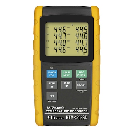 Sper Scientific 12 Channel Digital Thermometer with Datalogger BTM-4208SD